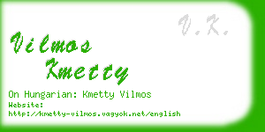 vilmos kmetty business card